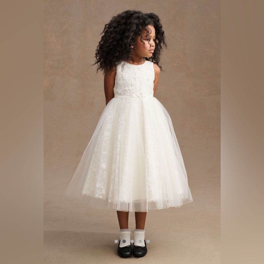 Princess Daliana Jessie Beaded Floral Tulle
Flower Girl Dress size 8